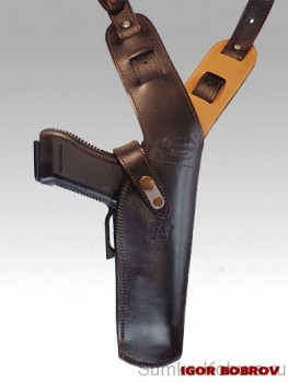 Кобура для Glock 17 наплечная вертикальная модель Bastion Luxe 