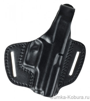 Кобура поясная для SIG Sauer P225 (модель №12) Кобура поясная, натуральная кожа, закрытая, с двумя ушами и дополнительной шлёвкой