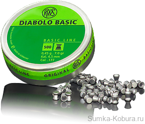 Пули «RWS DIABOLO BASIC» 4,5 мм 0,45 гр (500 шт.) 