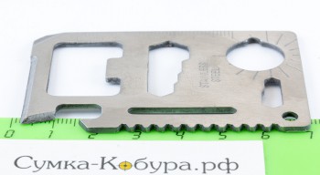 Визитка-мультитул карта для выживания - комплект из 11 предметов. 
